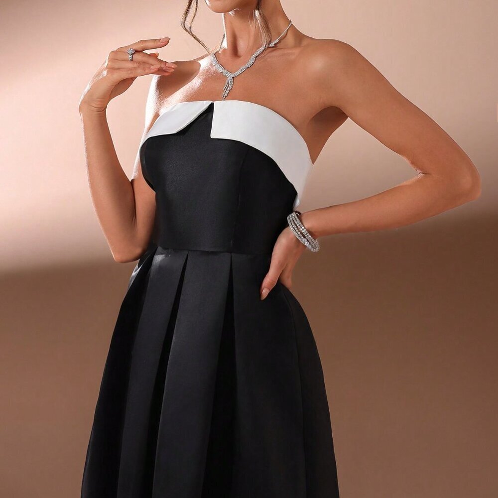 Black Elegant Women's Heavy Duty Ball Gown - Picture 3 of 7
